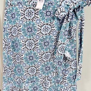 LOFT Blue and White Pattern Skirt Sarong Style.